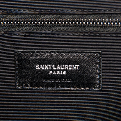Saint Laurent Grain De Poudre Textured Mixed Matelasse Large Triquilt Monogram Satchel Black 7 of 8