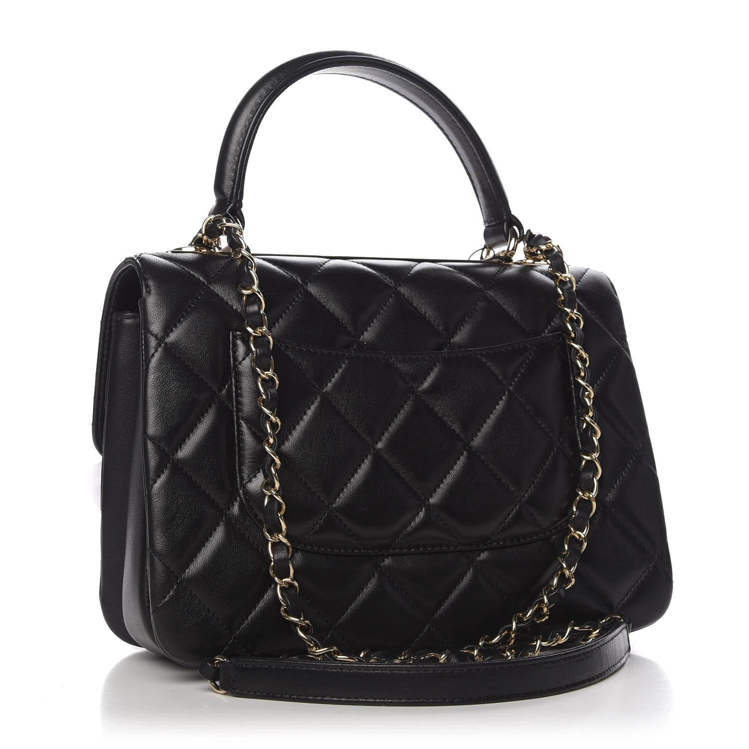 Chanel Lambskin Quilted Small Trendy CC Dual Handle Flap Bag Black 3 of 11