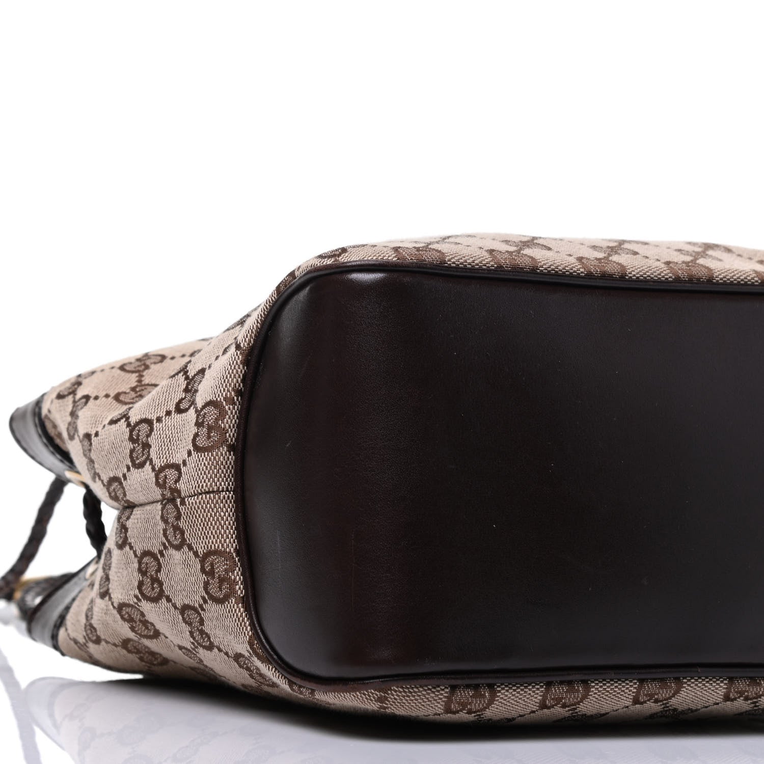 Gucci Monogram Woven Handle Tote Brown 8 of 9