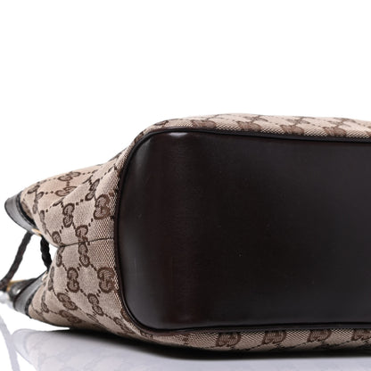 Gucci Monogram Woven Handle Tote Brown 8 of 9