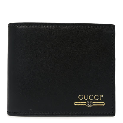 Gucci Plutone Calfskin Logo Bi-Fold Wallet Black 1 of 7
