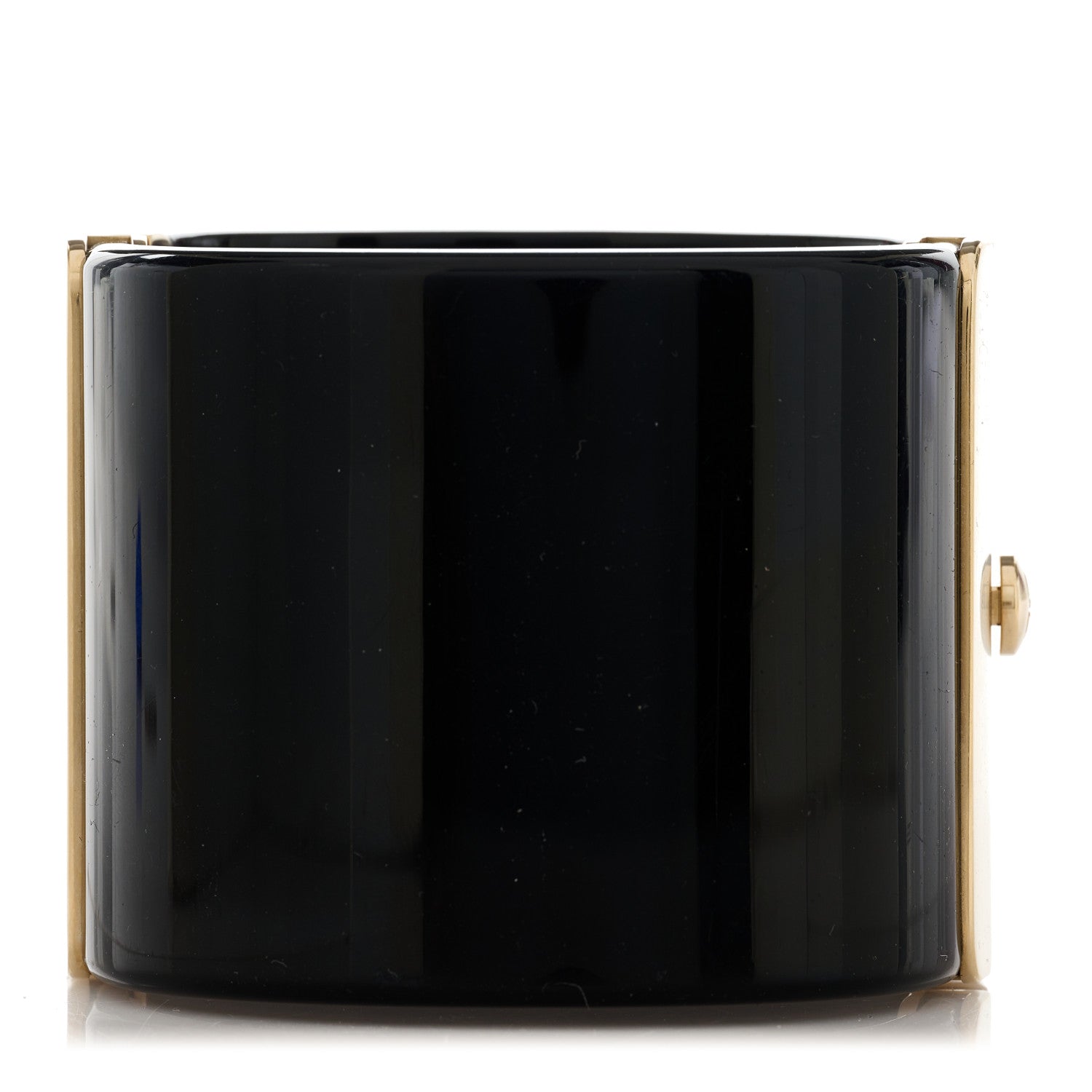 Chanel Resin Crystal Pearl Dazzling Domino CC Cuff Bracelet Black 2 of 5