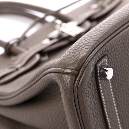 Hermes Taurillon Clemence Birkin 30 Etoupe 8 of 13