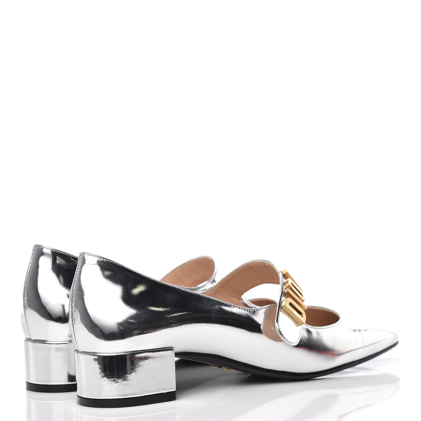 Mirror Finish Calfskin Baby-D Ballet Pumps 38 Silver