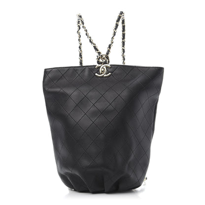 Chanel Lambskin Stitched CC Chain Backpack Black 1 of 9