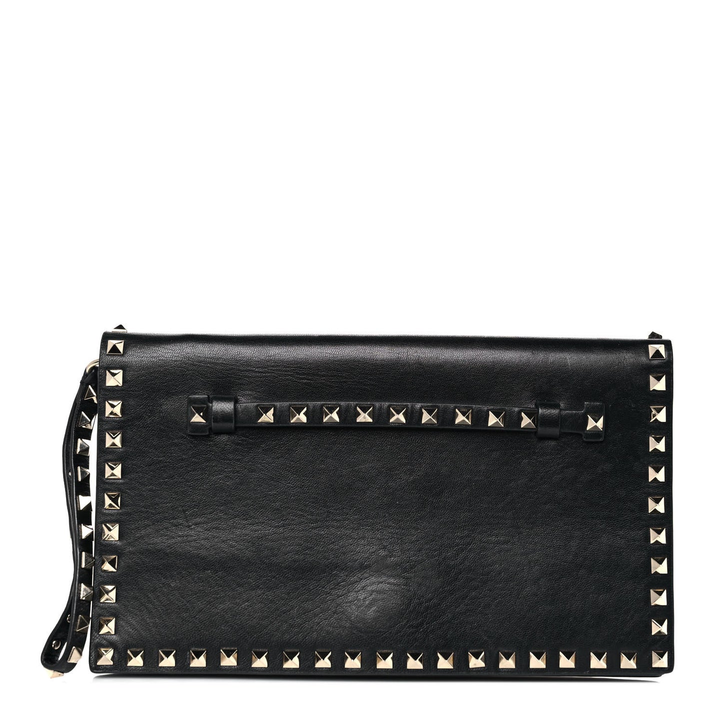 Nappa Rockstud Wristlet Clutch Black