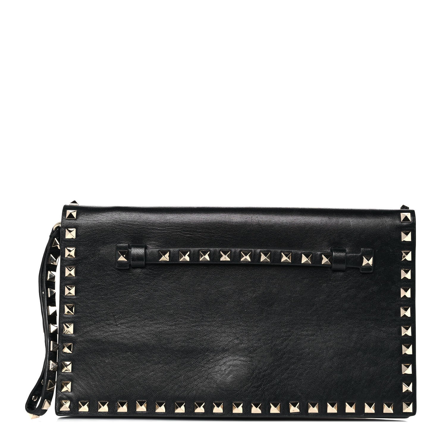 Valentino Garavani Nappa Rockstud Wristlet Clutch Black 1 of 7