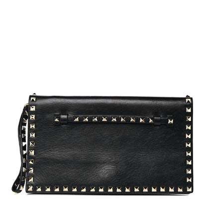 Valentino Garavani Nappa Rockstud Wristlet Clutch Black 1 of 7