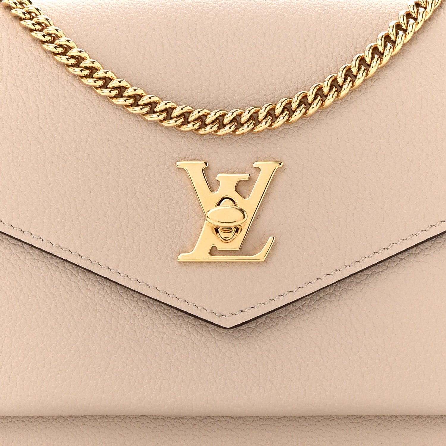 Louis Vuitton Soft Calfskin My Lockme Chain Pochette Greige 7 of 10