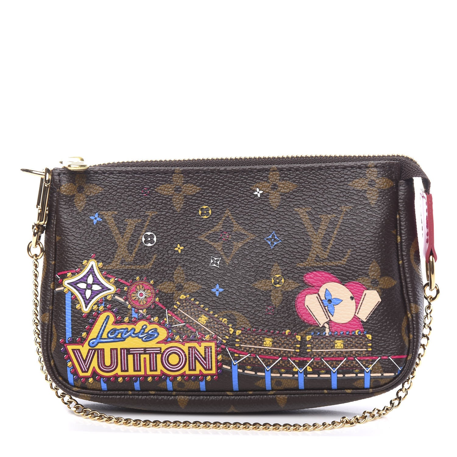 Louis Vuitton Monogram 2020 Christmas Animation Roller Coaster Mini Pochette Accessories Pivoine 1 of 7