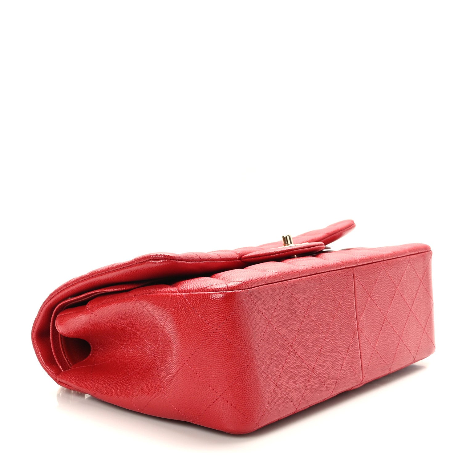 Chanel Caviar Quilted Jumbo Double Flap Red 4 of 10