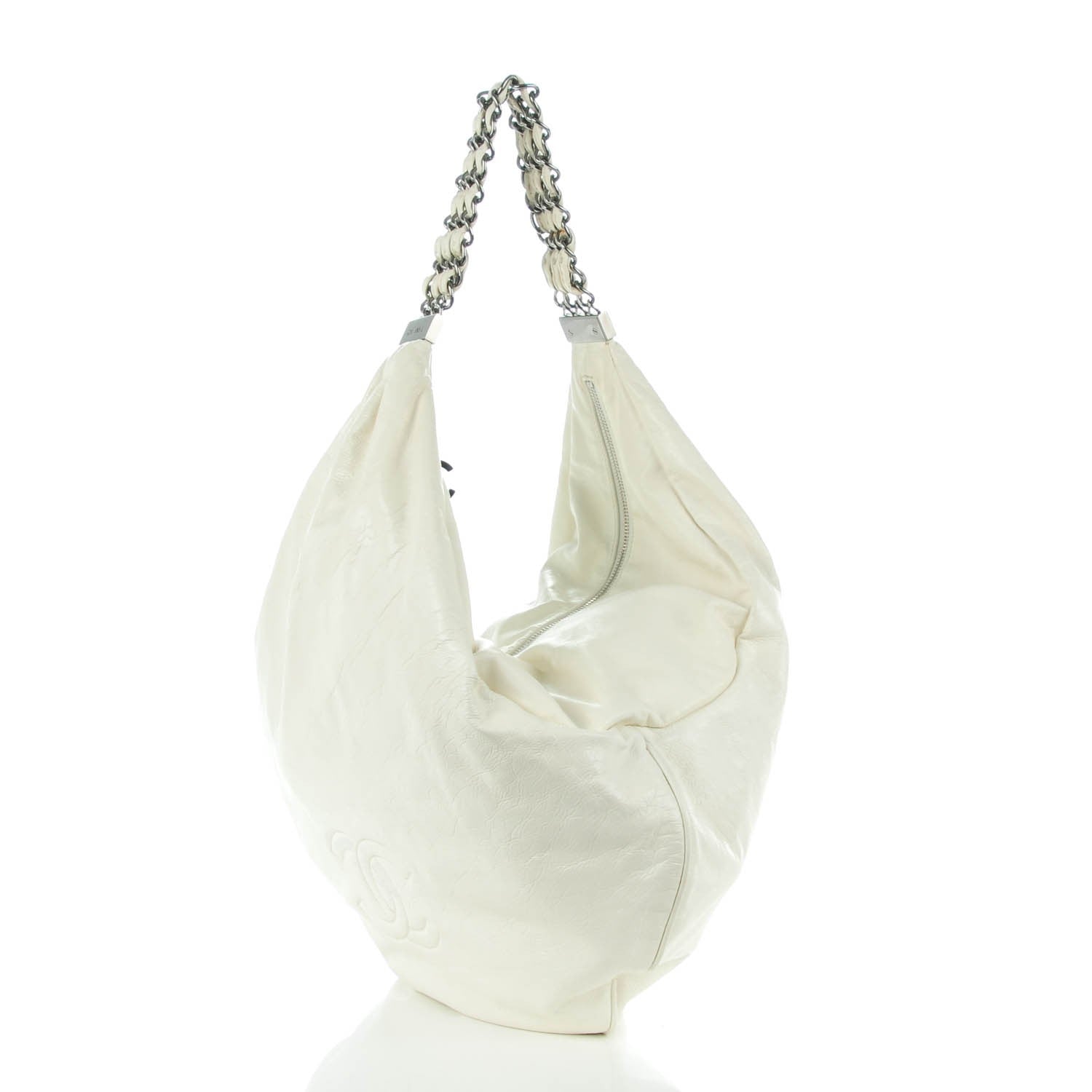 Chanel Lambskin Large Rock and Chain Hobo White 3 of 8