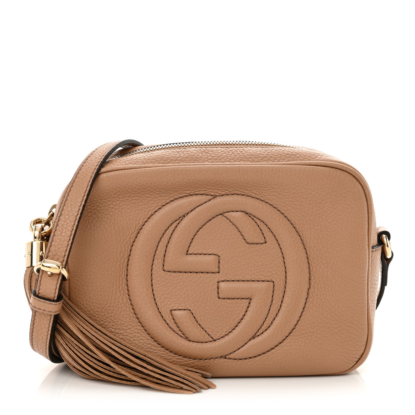 Pebbled Calfskin Small Soho Disco Bag Rose Beige