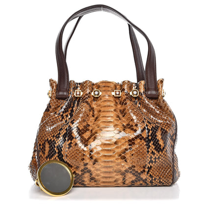 Judith Leiber Python Crystal Evening Bag Brown 1 of 7