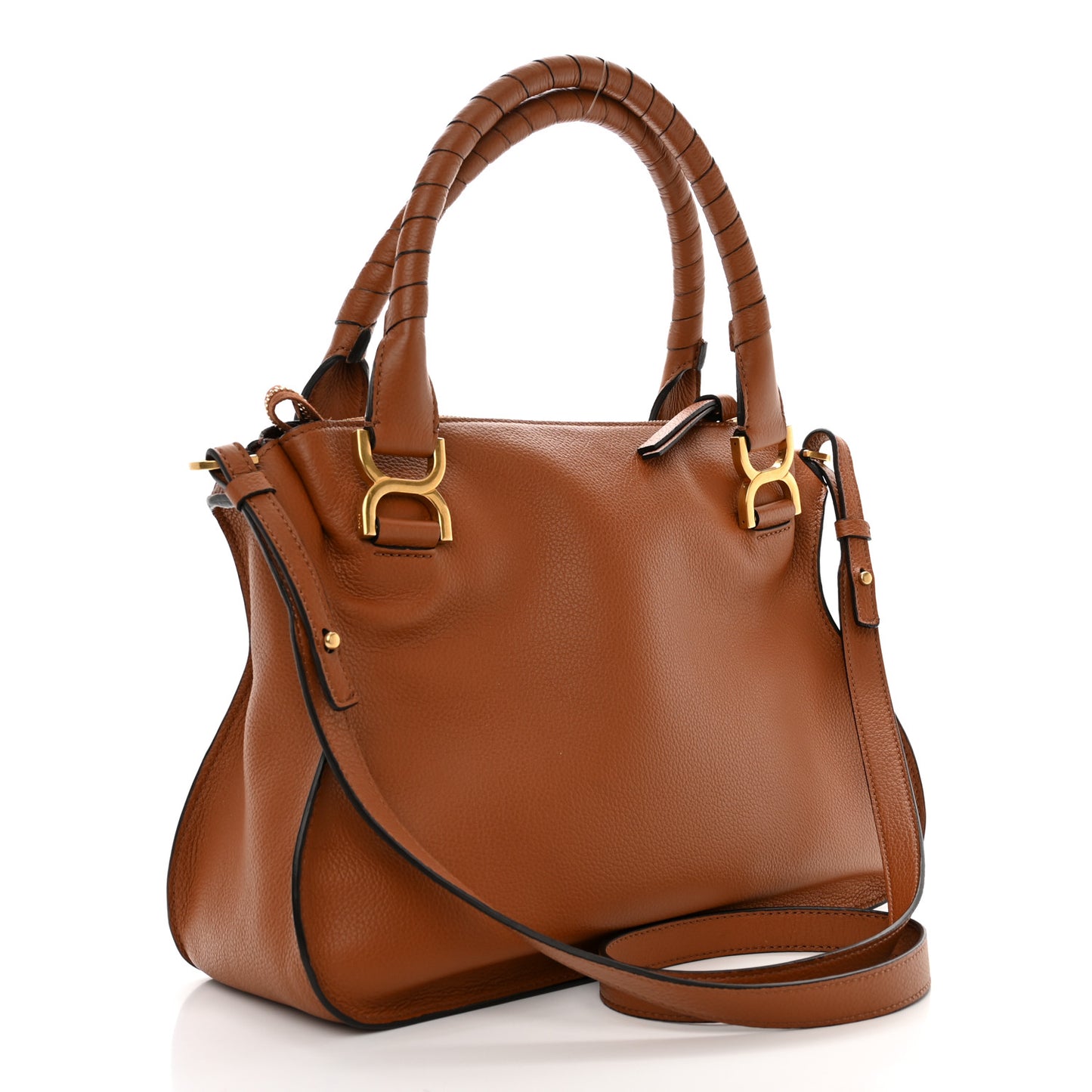 Calfskin Medium Marcie Satchel Tan