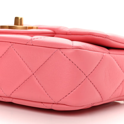 Chanel Lambskin Enamel Quilted Pending CC Mini Square Flap Pink 10 of 10