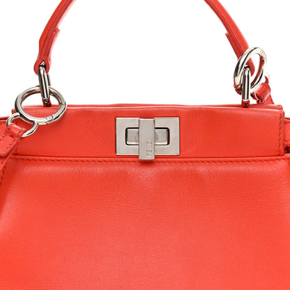 Fendi Nappa Mini Peekaboo Iconic Satchel Papavero 9 of 12