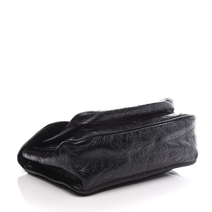 Saint Laurent Crinkled Calfskin Matelasse Monogram Medium Niki Chain Satchel Black 3 of 9