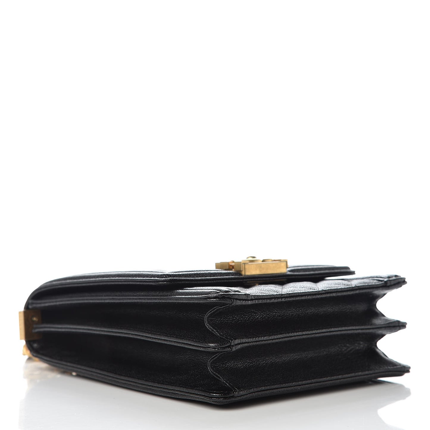 Caviar Quilted North South Boy Flap Black