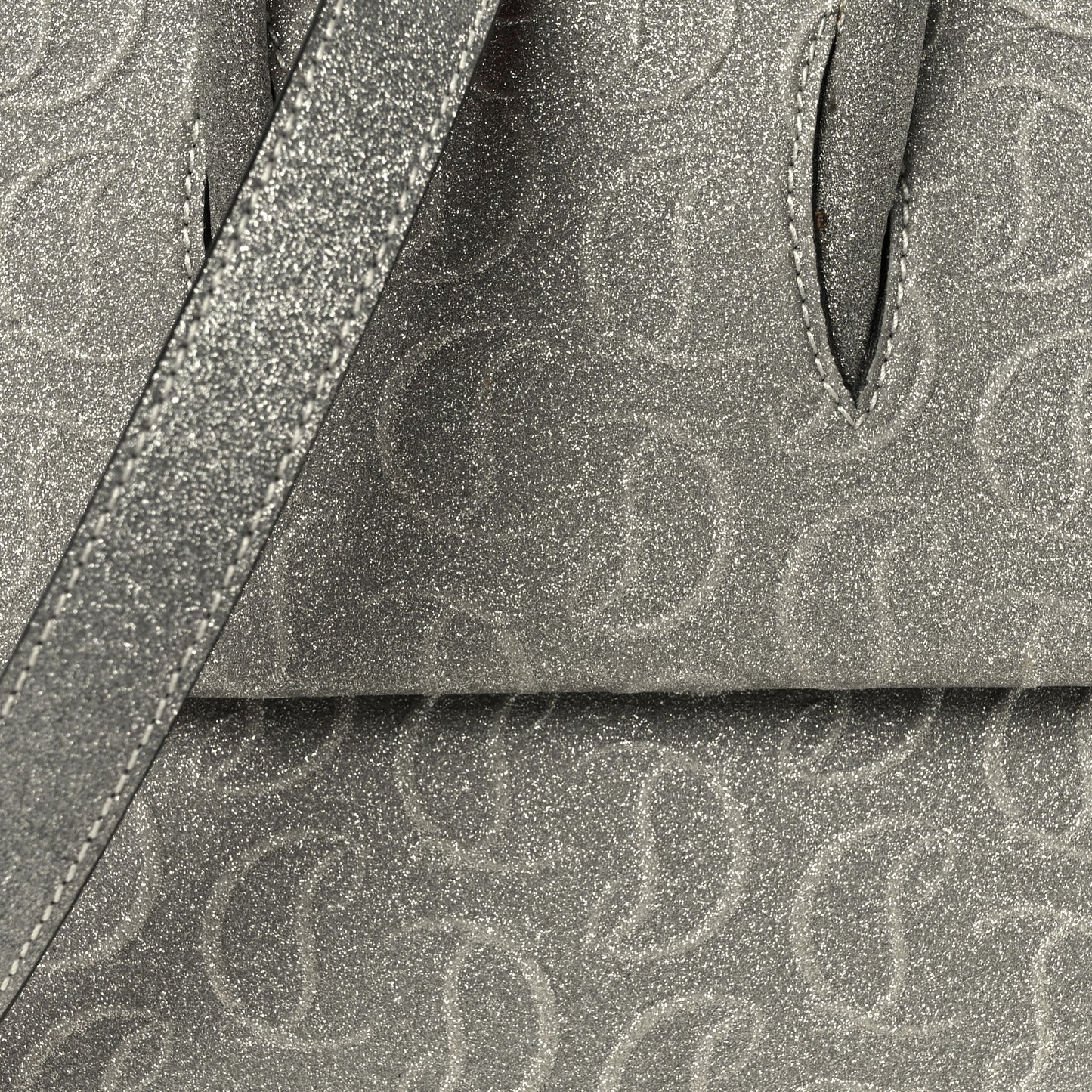 Glitter Calfskin Paloma Mini Empire Tote Silver