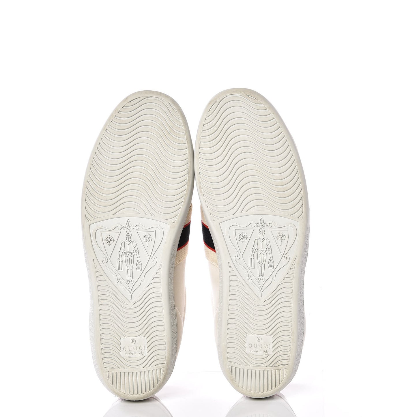 Calfskin Stripe Womens New Ace Sneakers 40 New Mystic White Ecru Red Flame