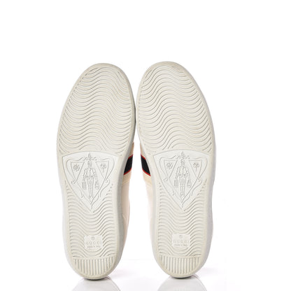 Gucci Calfskin Stripe Womens New Ace Sneakers 40 New Mystic White Ecru Red Flame 7 of 12
