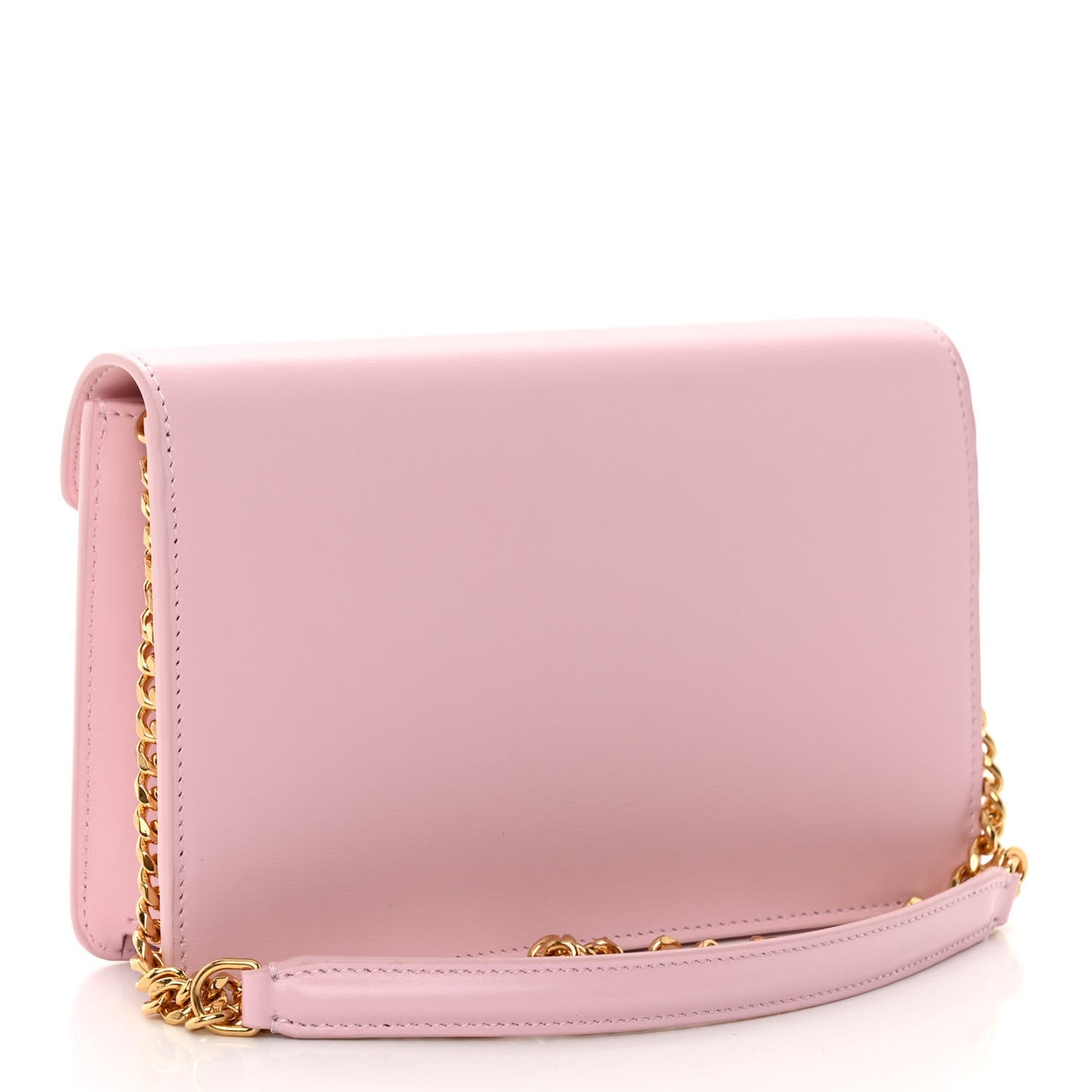 Shiny Calfskin Triomphe Margo Wallet on Chain Pastel Pink