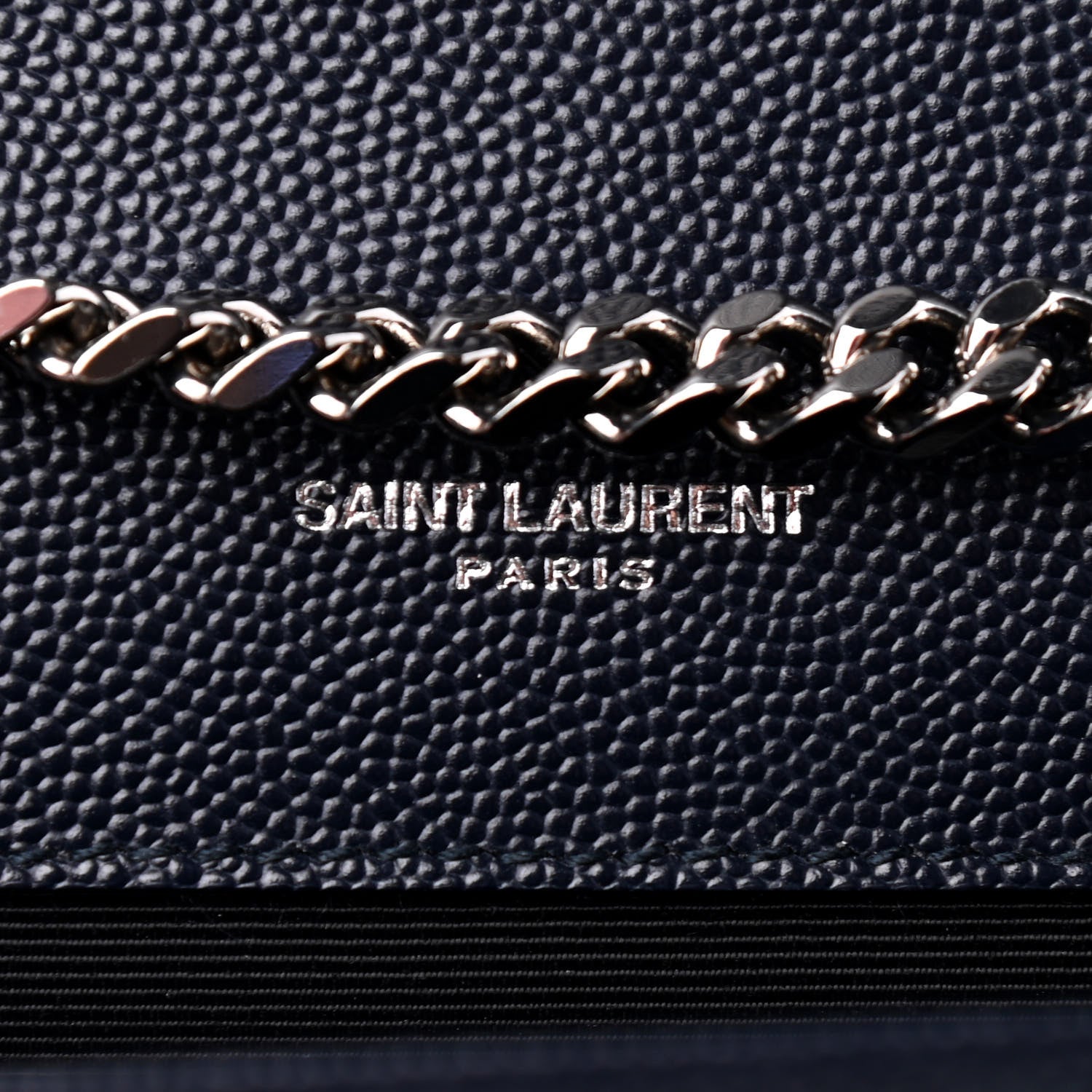 Saint Laurent Grain De Poudre Medium Classic Monogram Kate Satchel Deep Marine 6 of 9