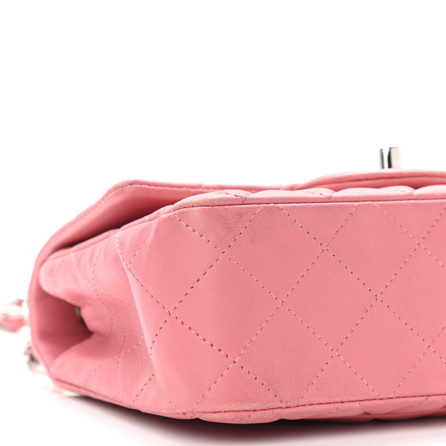 Lambskin Quilted Mini Rectangular Flap Pink