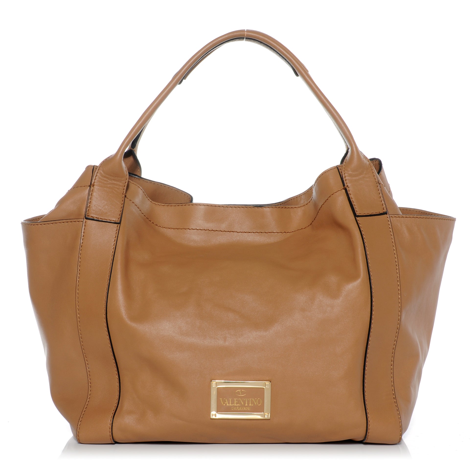 Valentino Garavani Nappa Leather Tote Camel 1 of 8