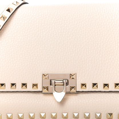 Valentino Garavani Grained Calfskin Large Rockstud Top Handle Flap Shoulder Bag Light Ivory 11 of 11