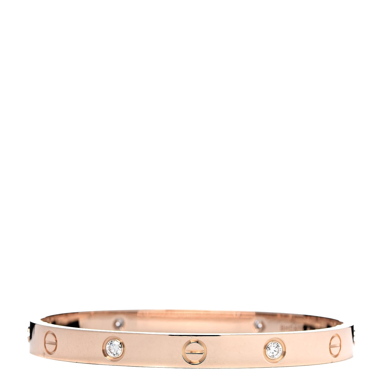 Cartier 18K Pink Gold 4 Diamond LOVE Bracelet 17 3 of 8
