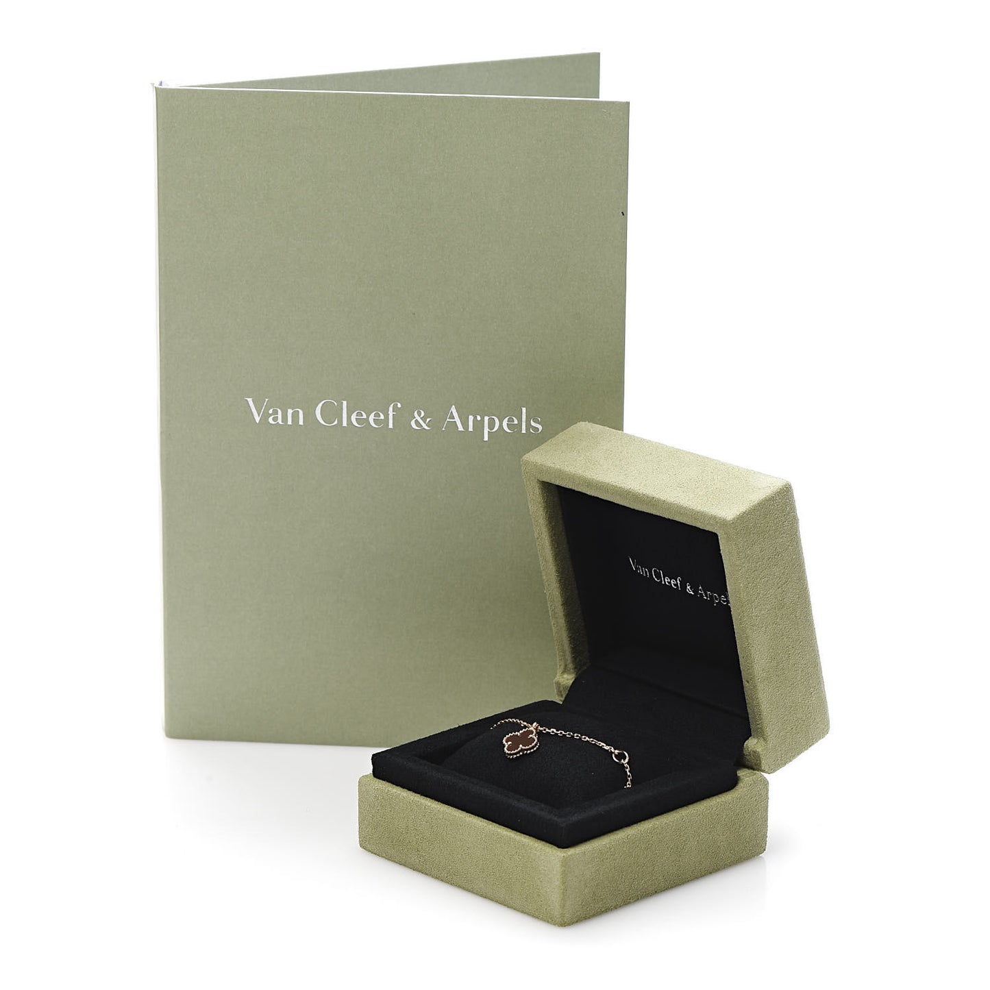 18K Rose Gold Carnelian Sweet Alhambra Pendant Necklace