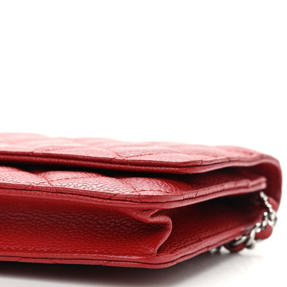 Chanel Caviar Quilted Wallet on Chain WOC Red 12 of 12