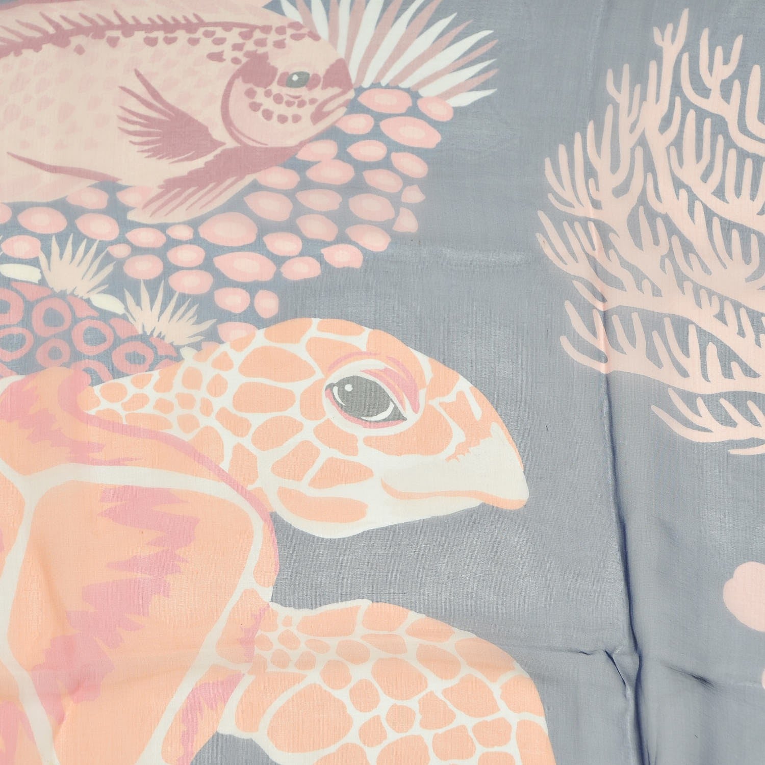 Hermes Silk Mousseline Under The Waves Shawl 140 8 of 8