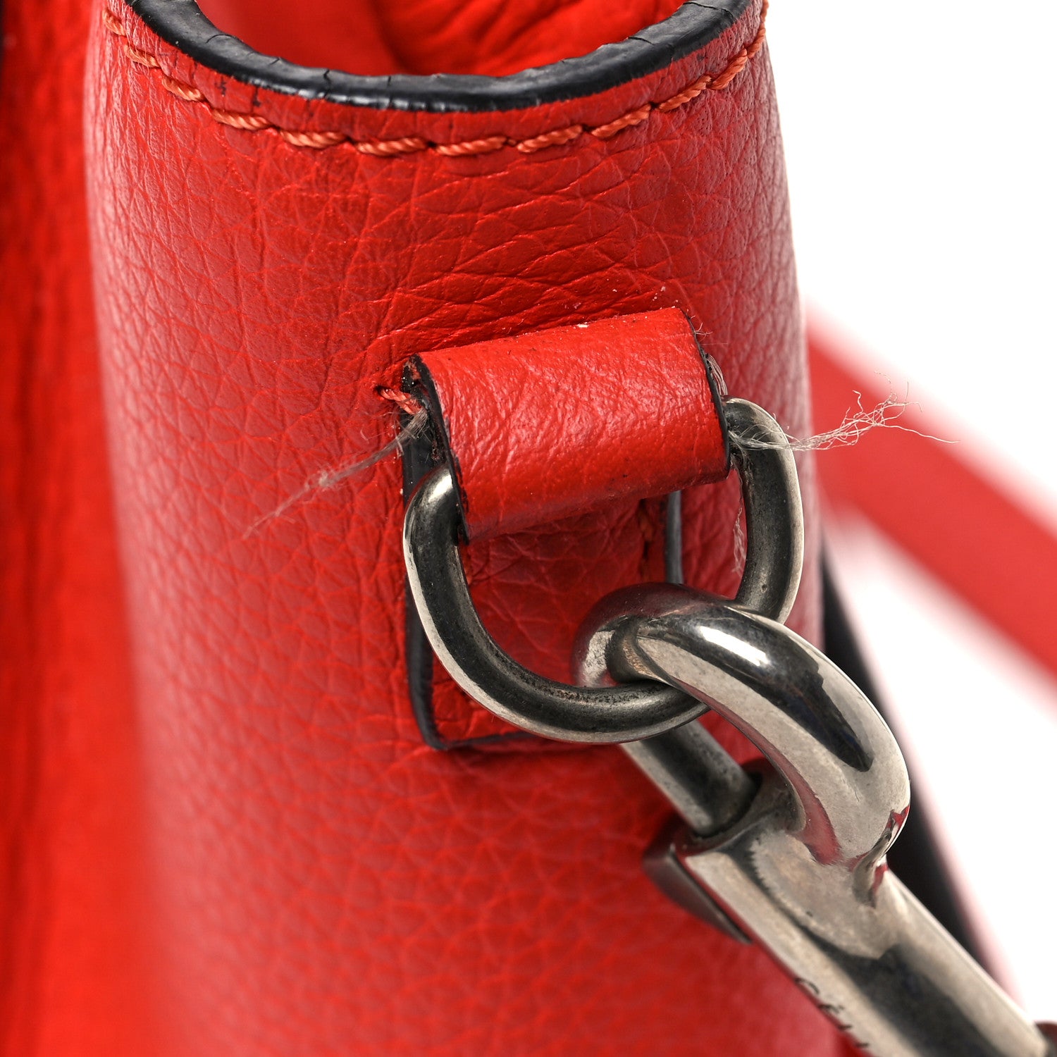 Celine Drummed Calfskin Nano Luggage Vermillion 8 of 8