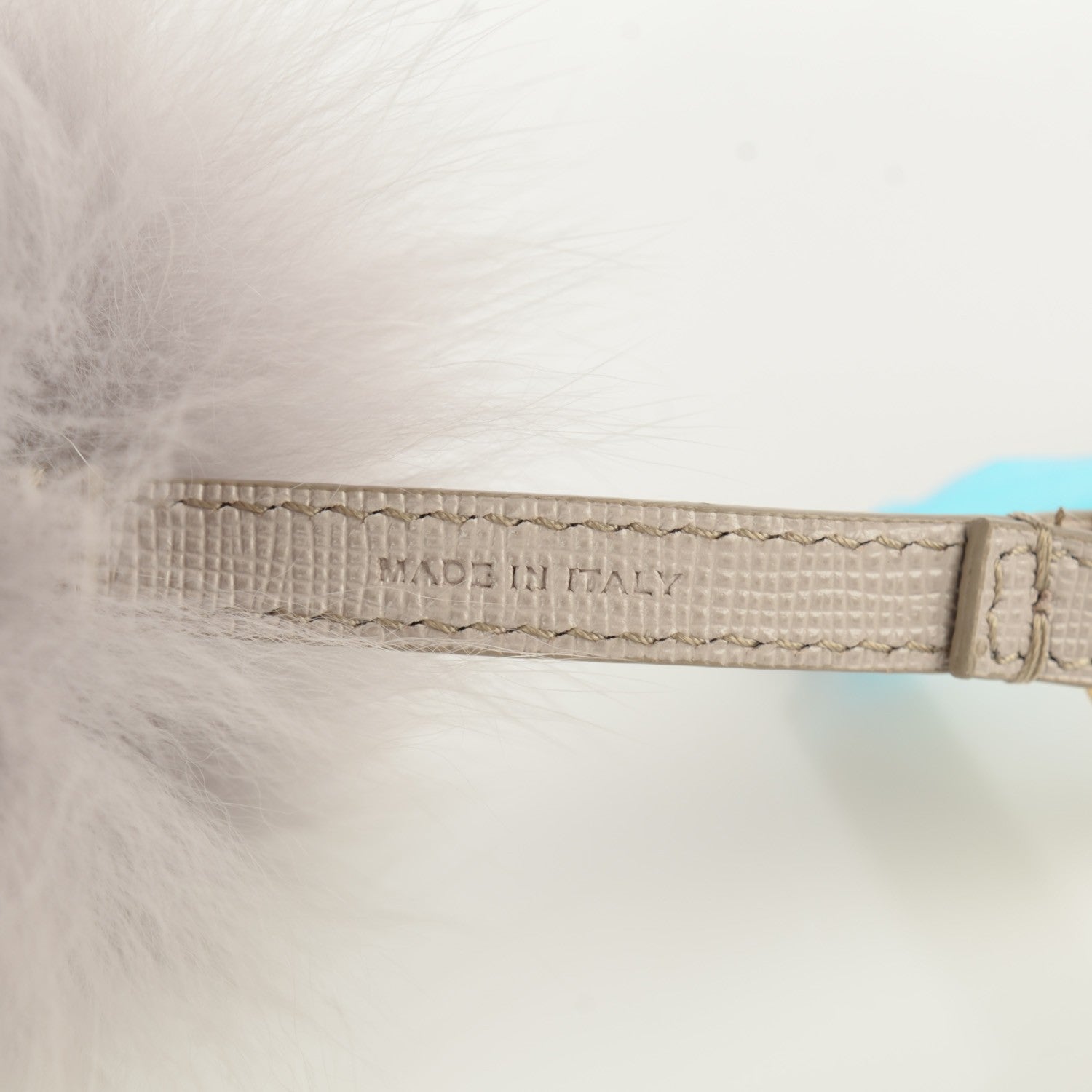Fendi Fox Fur Vitello Elite Pom Pom Bag Charm Grigio Perla 4 of 6