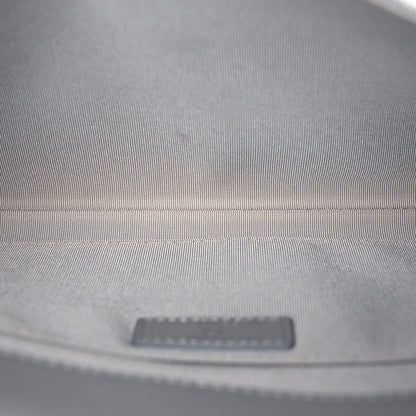 Chanel Metallic Lambskin Embossed Envelope Clutch Silver 5 of 14