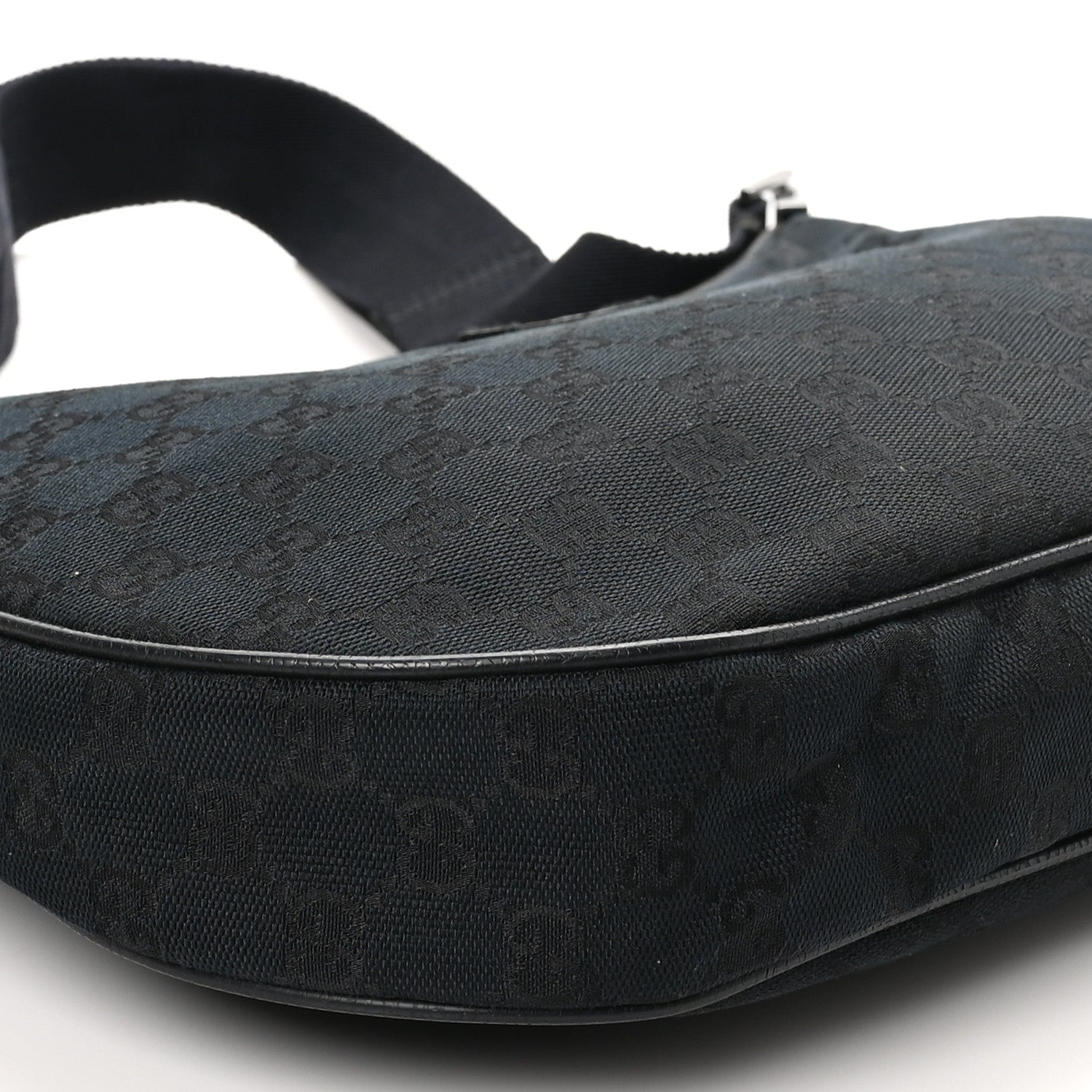 Gucci Monogram Medium Half Moon Hobo Black 9 of 10