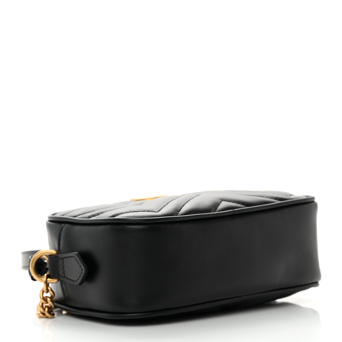Calfskin Matelasse Mini GG Marmont Chain Shoulder Bag Black