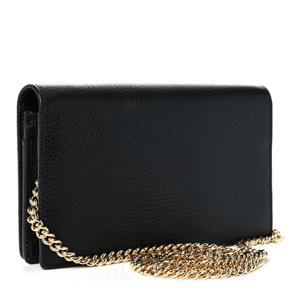 Gucci Calfskin Mini GG Marmont Chain Wallet Black 3 of 9