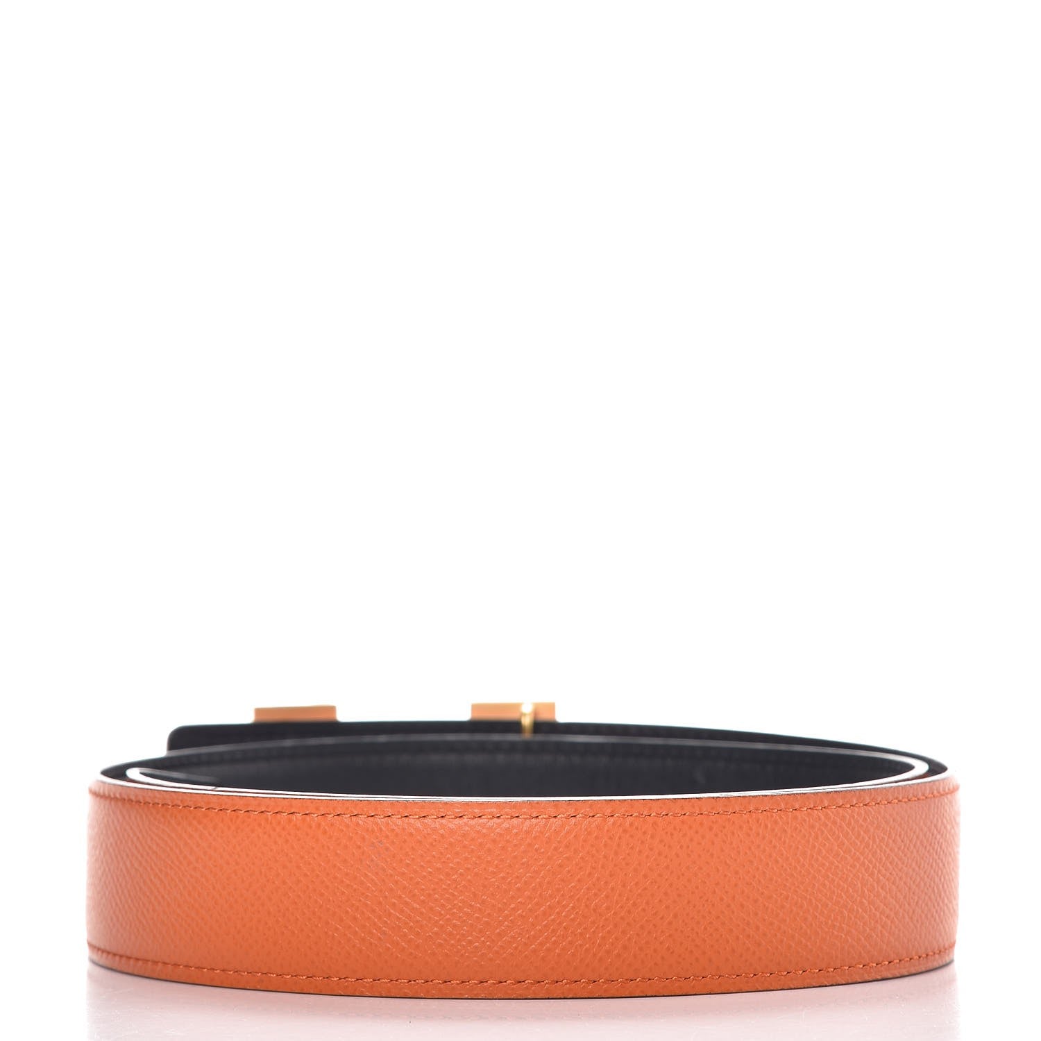 Hermes Swift Epsom 32mm H Belt 75 Black Orange 3 of 7