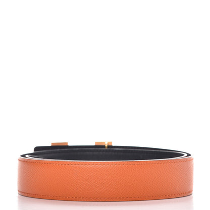 Hermes Swift Epsom 32mm H Belt 75 Black Orange 3 of 7