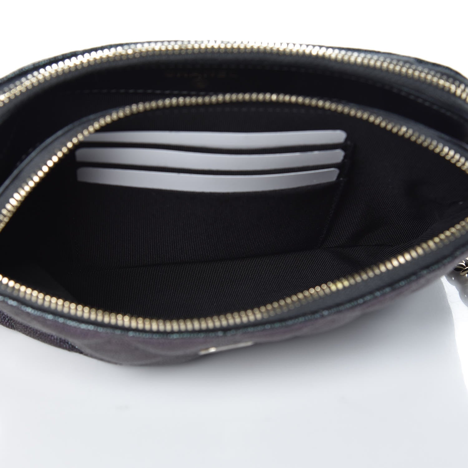 Chanel Iridescent Caviar Quilted Clutch With Chain Black 6 of 11