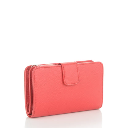 Prada Saffiano Metal Compact Wallet Red 3 of 7