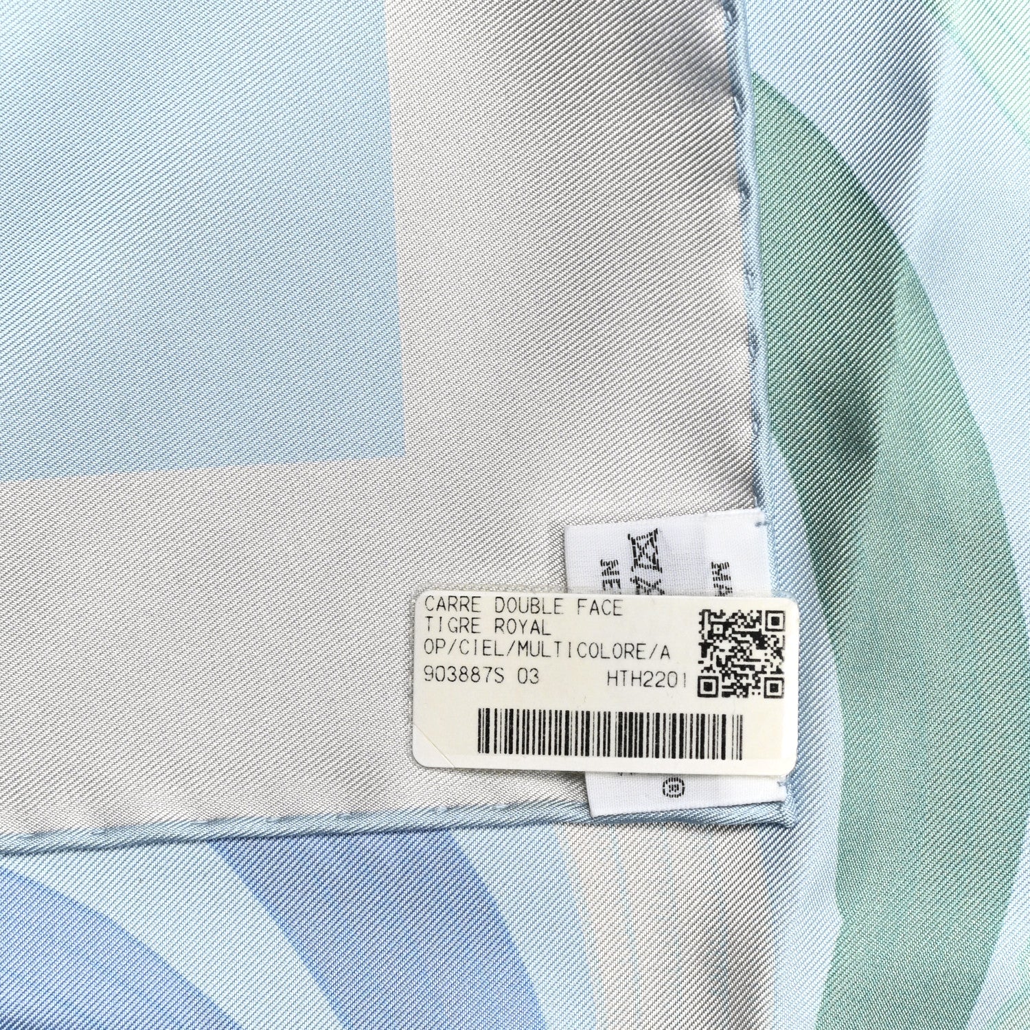 Hermes Silk Carre Double Face Tigre Royal Scarf 90 Ciel Anthracite Multi 5 of 5