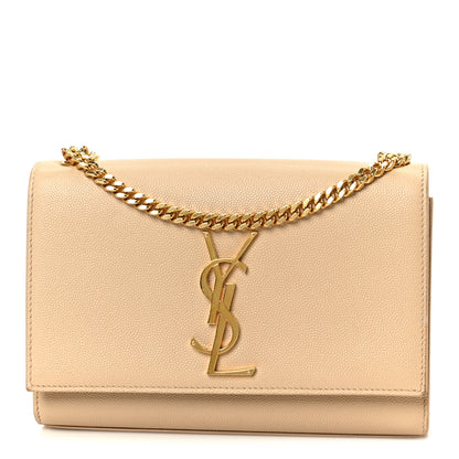Saint Laurent Grain De Poudre Medium Monogram Kate Satchel Nude Powder 1 of 11