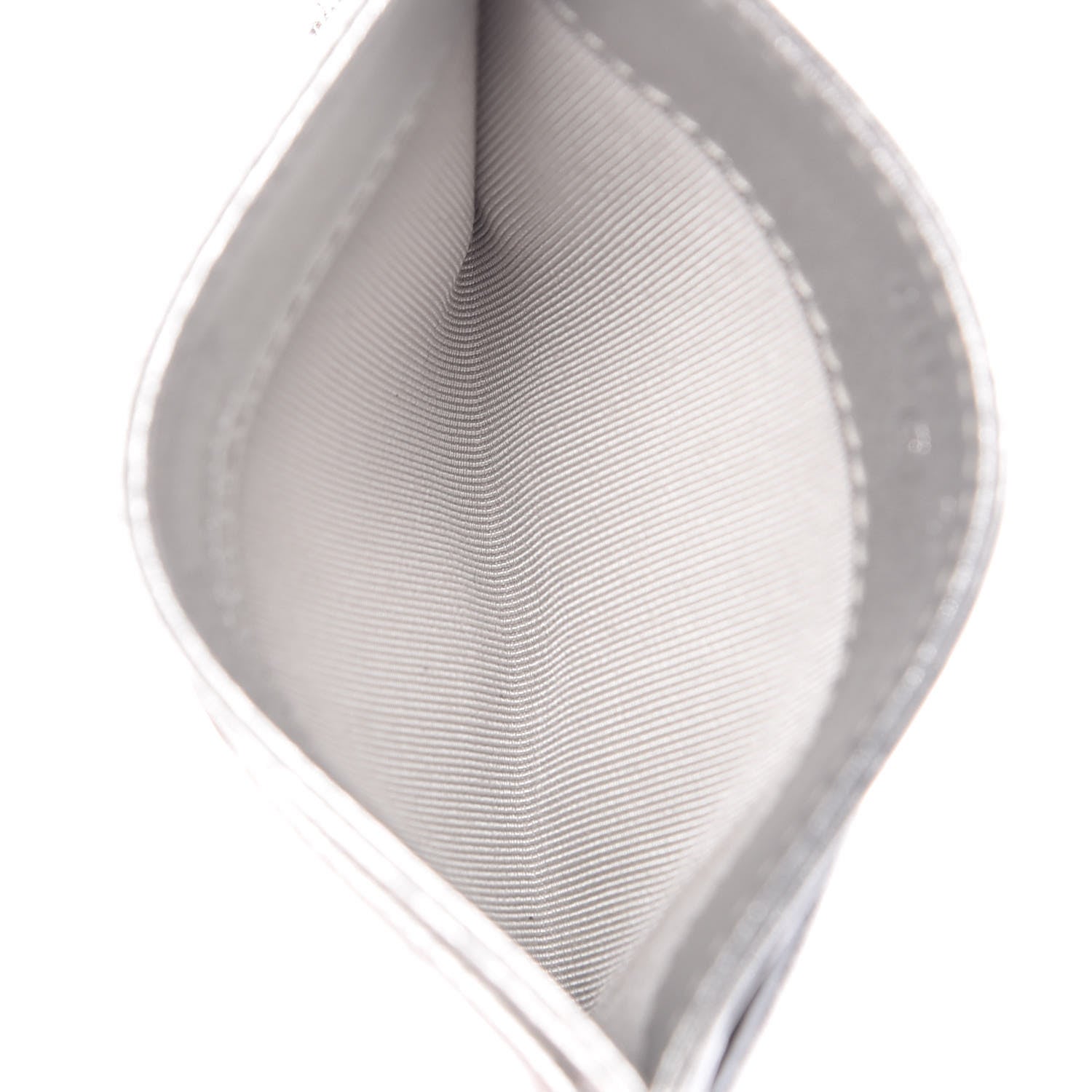 Chanel Metallic Lambskin Quilted CC Card Holder Silver 7 of 10