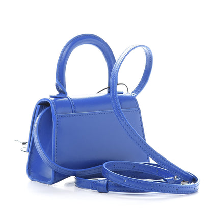 Balenciaga Shiny Box Calfskin Hourglass Top Handle Bag Mini Bleu 3 of 10