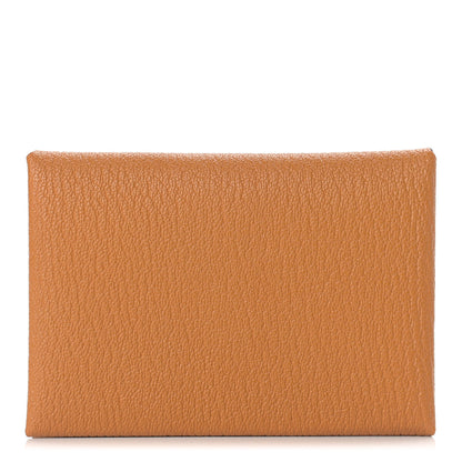 Hermes Chevre Mysore Verso Calvi Duo Card Case Caramel Rose Sakura 1 of 7